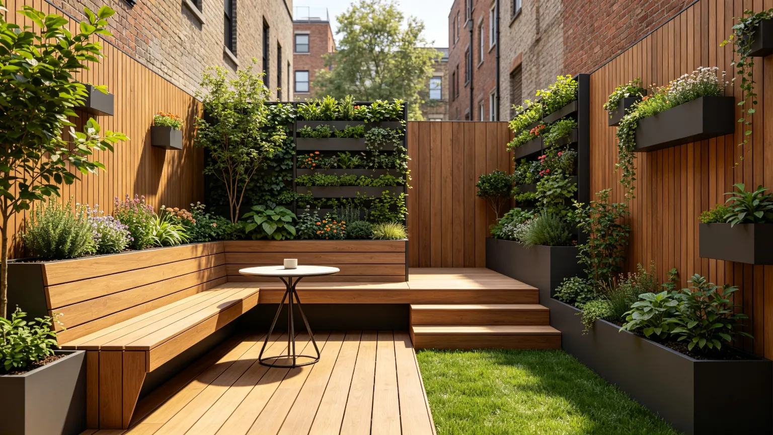 Space-efficient deck design for a small backyard