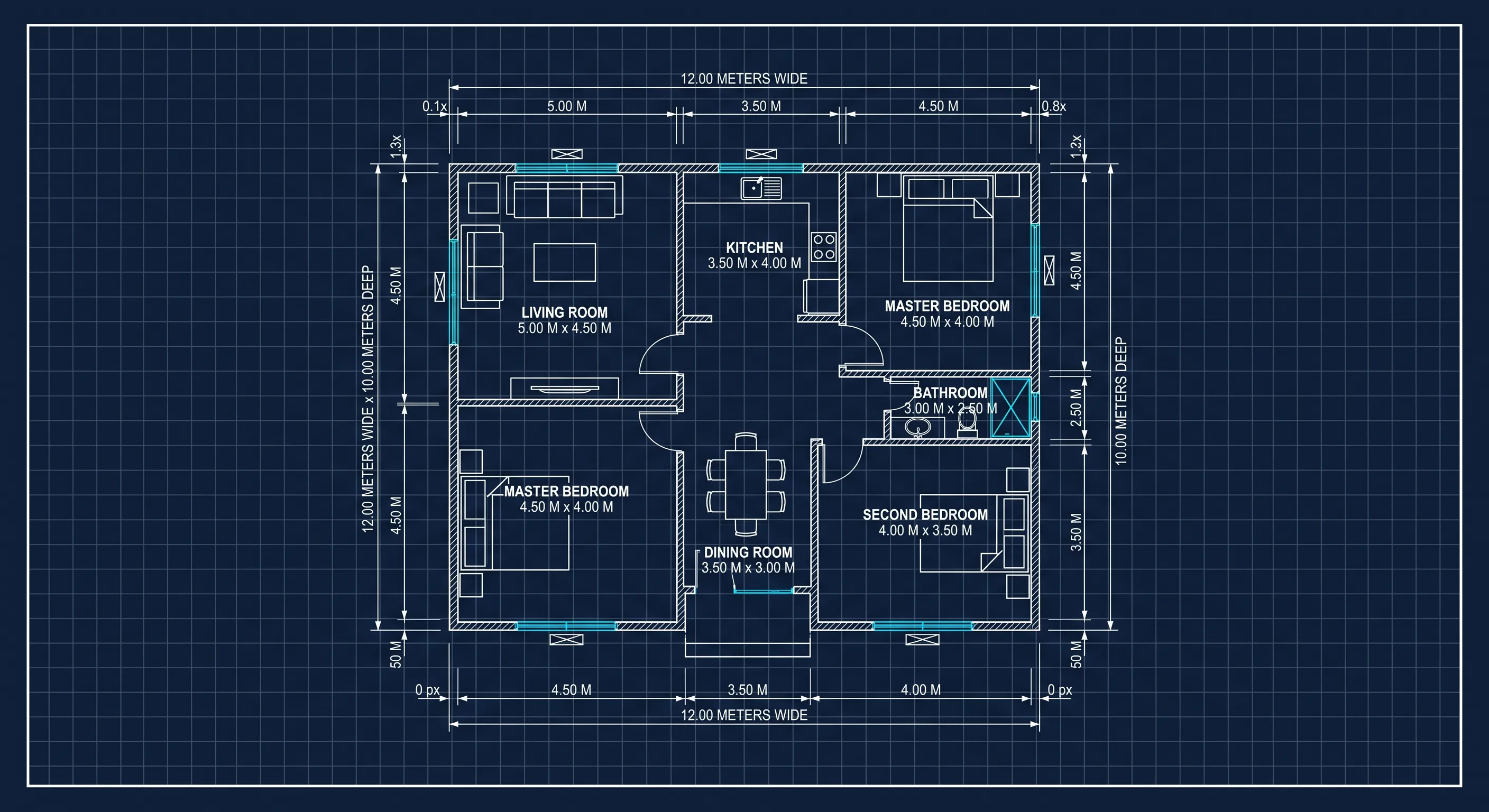 Blueprint floor plan style