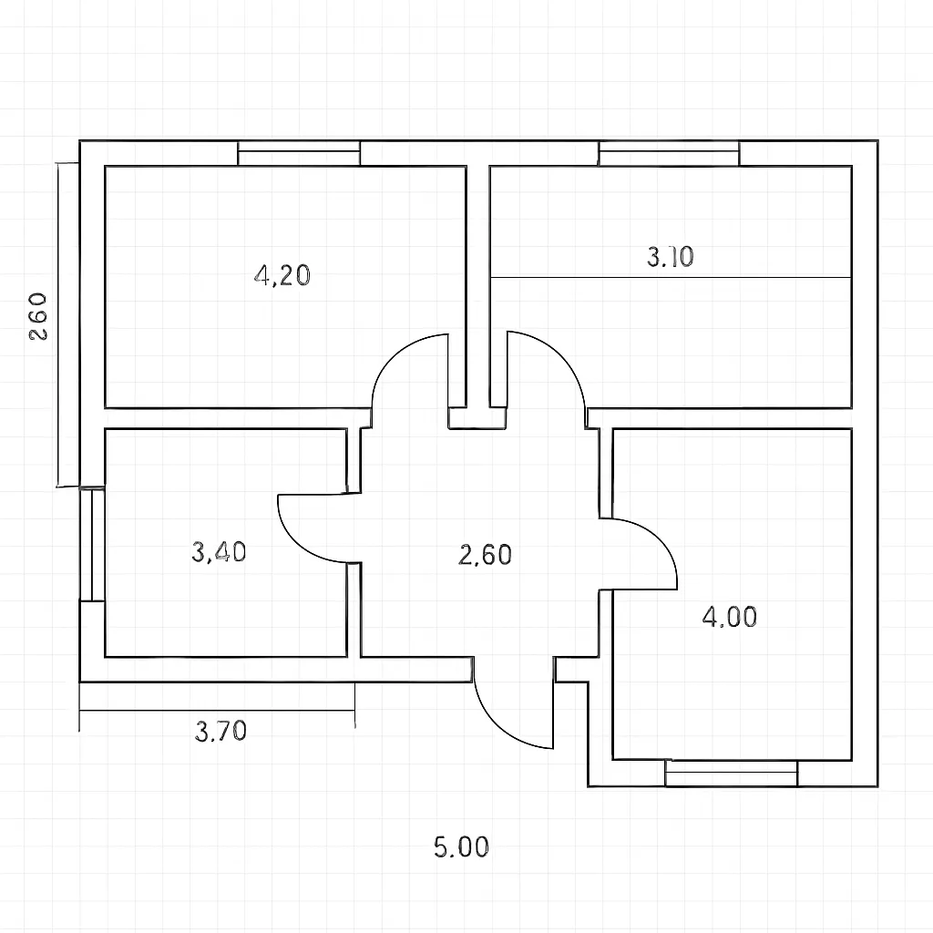 Editor planimetria 2D con dimensioni metriche sulle pareti