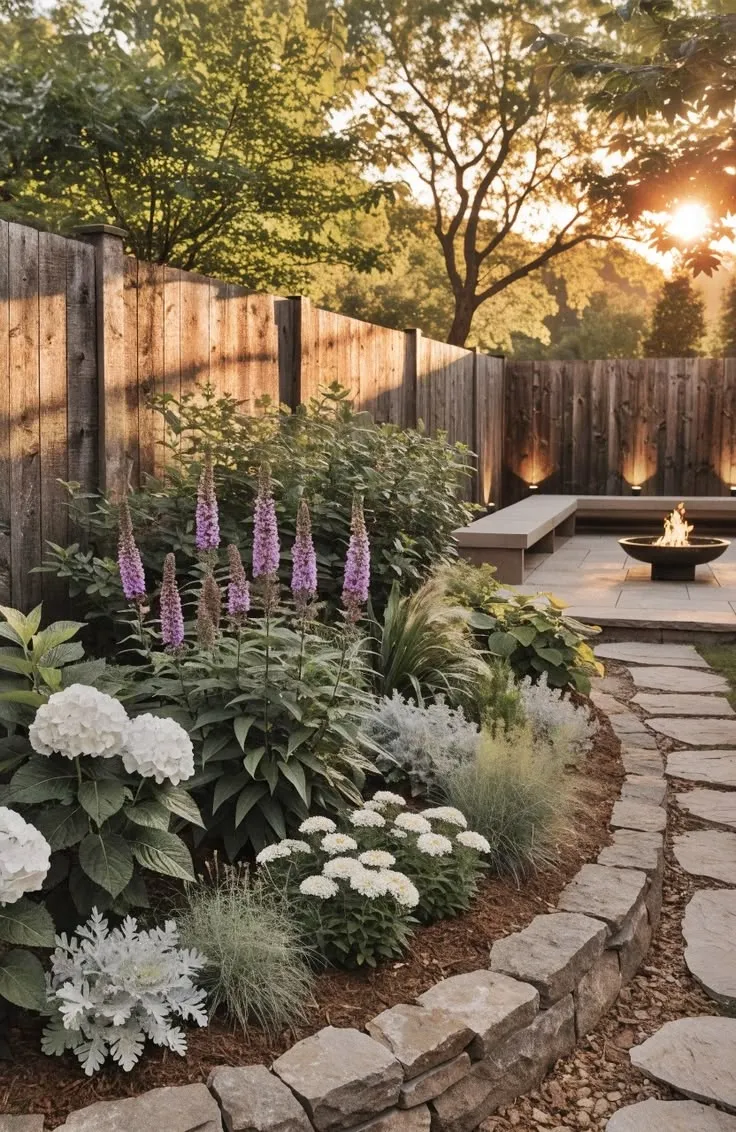 Stone Border Flower Bed