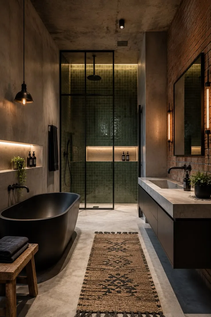Steel framed industrial bathroom vanity