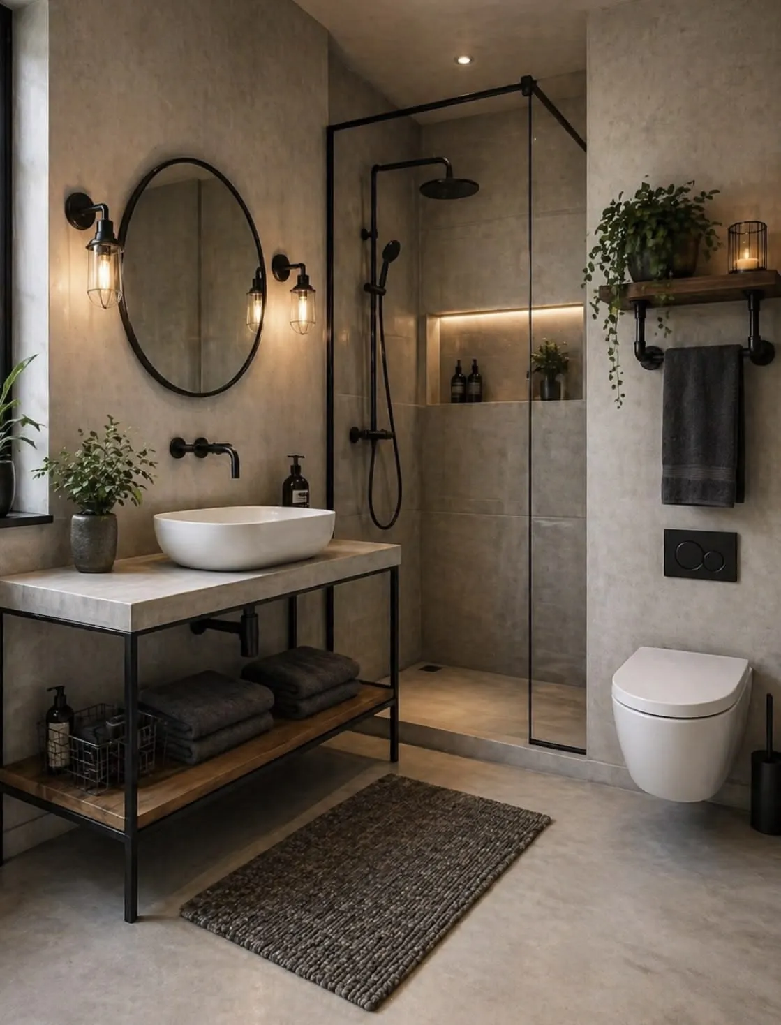 Rivet steel industrial bathroom cabinet