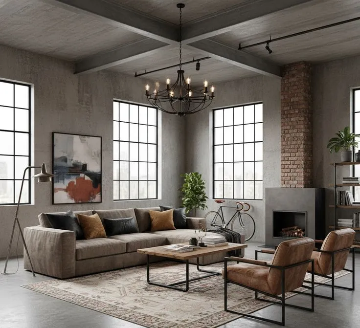 Spacious Industrial Loft with Brick & Concrete