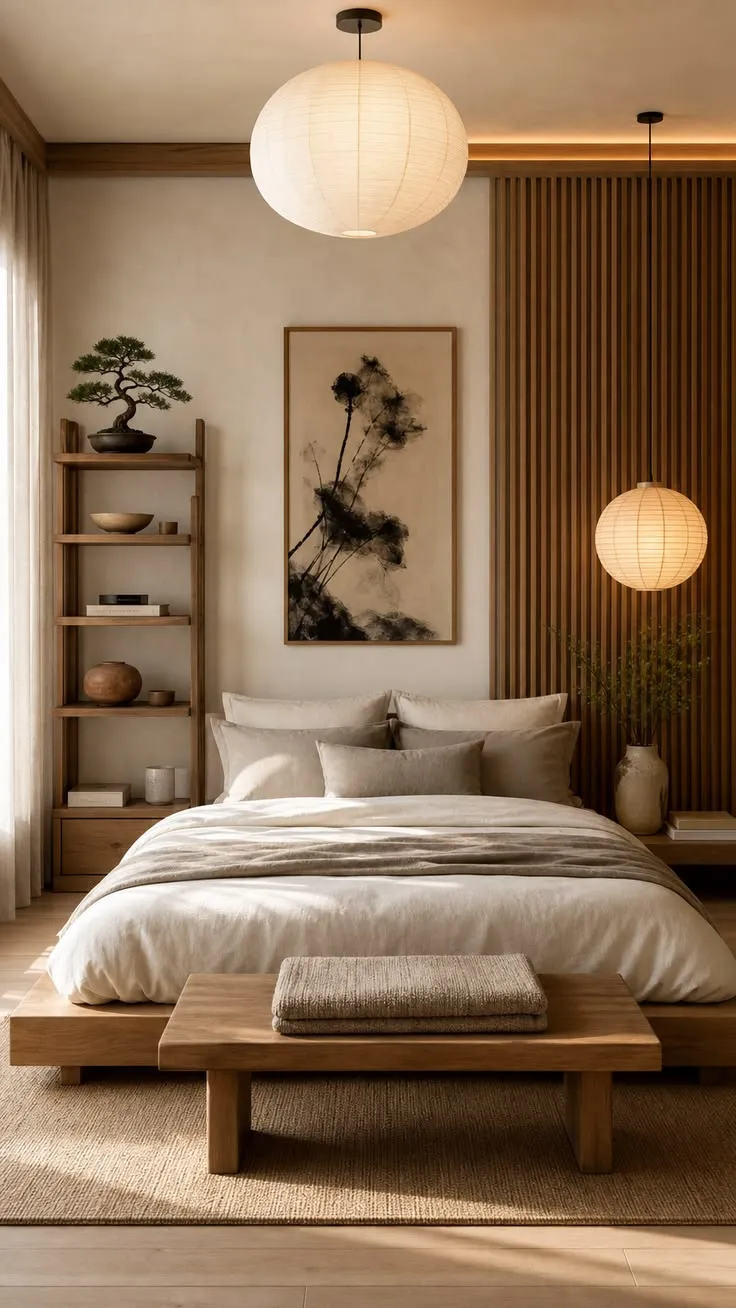 Wood Slats & Lantern
