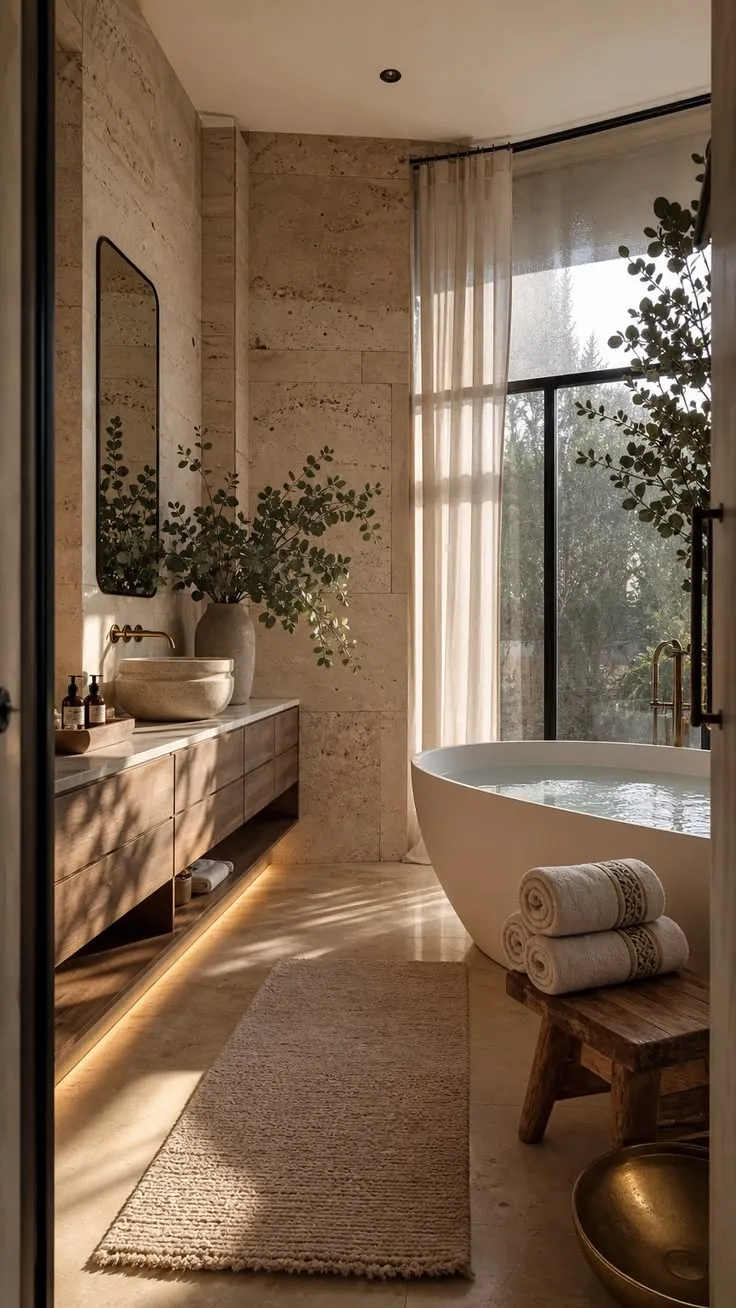 High end stone work for a luxury bathroom remodel