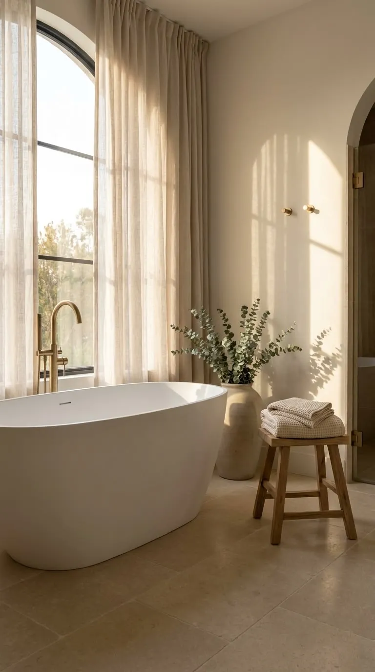 Smart space saving mirrors in small luxury bathrooms