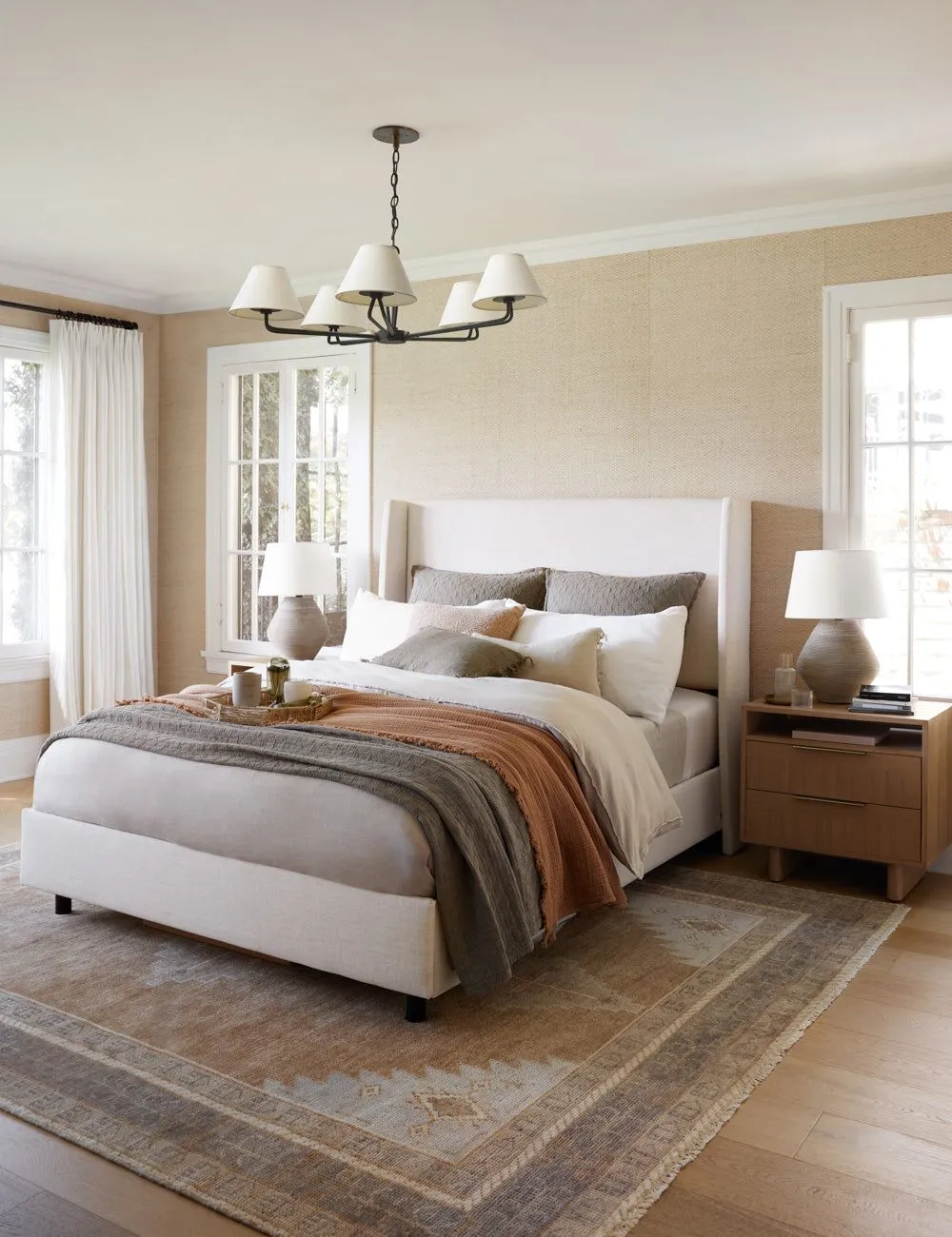 Contemporary Luxury Bedroom with Statement Chandelier