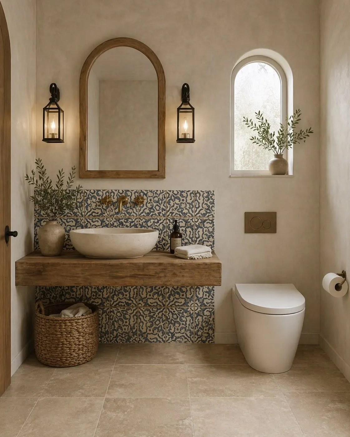 Freestanding tub display for mediterranean bathroom ideas