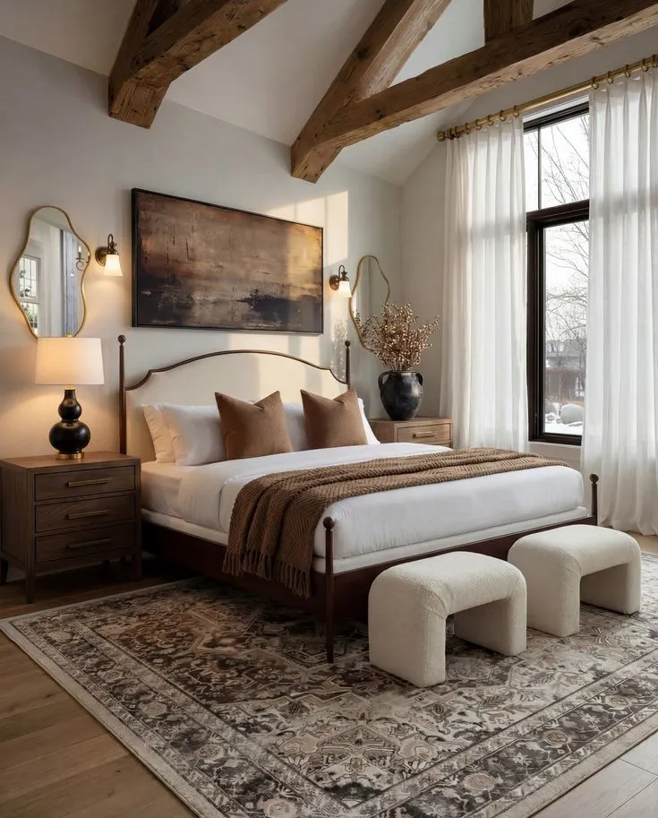Vintage Rug & Ottomans