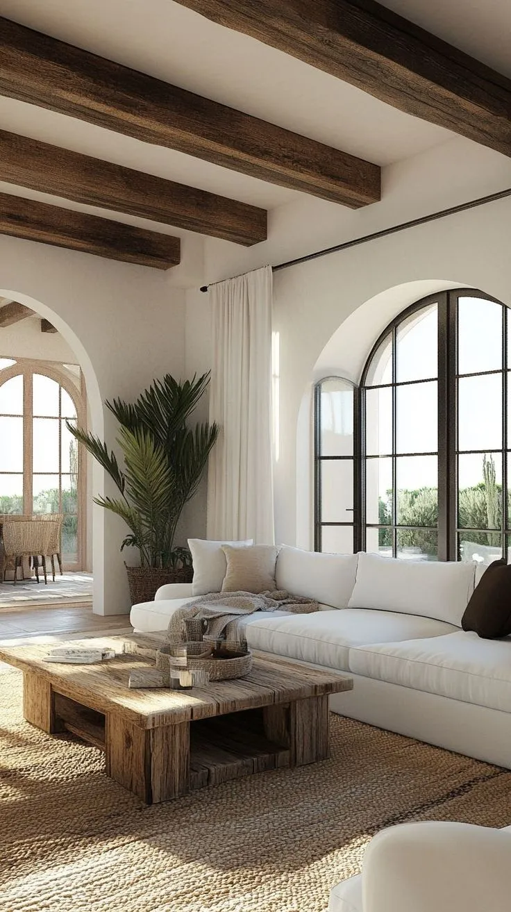 Mediterranean Living Room with Terracotta Accents