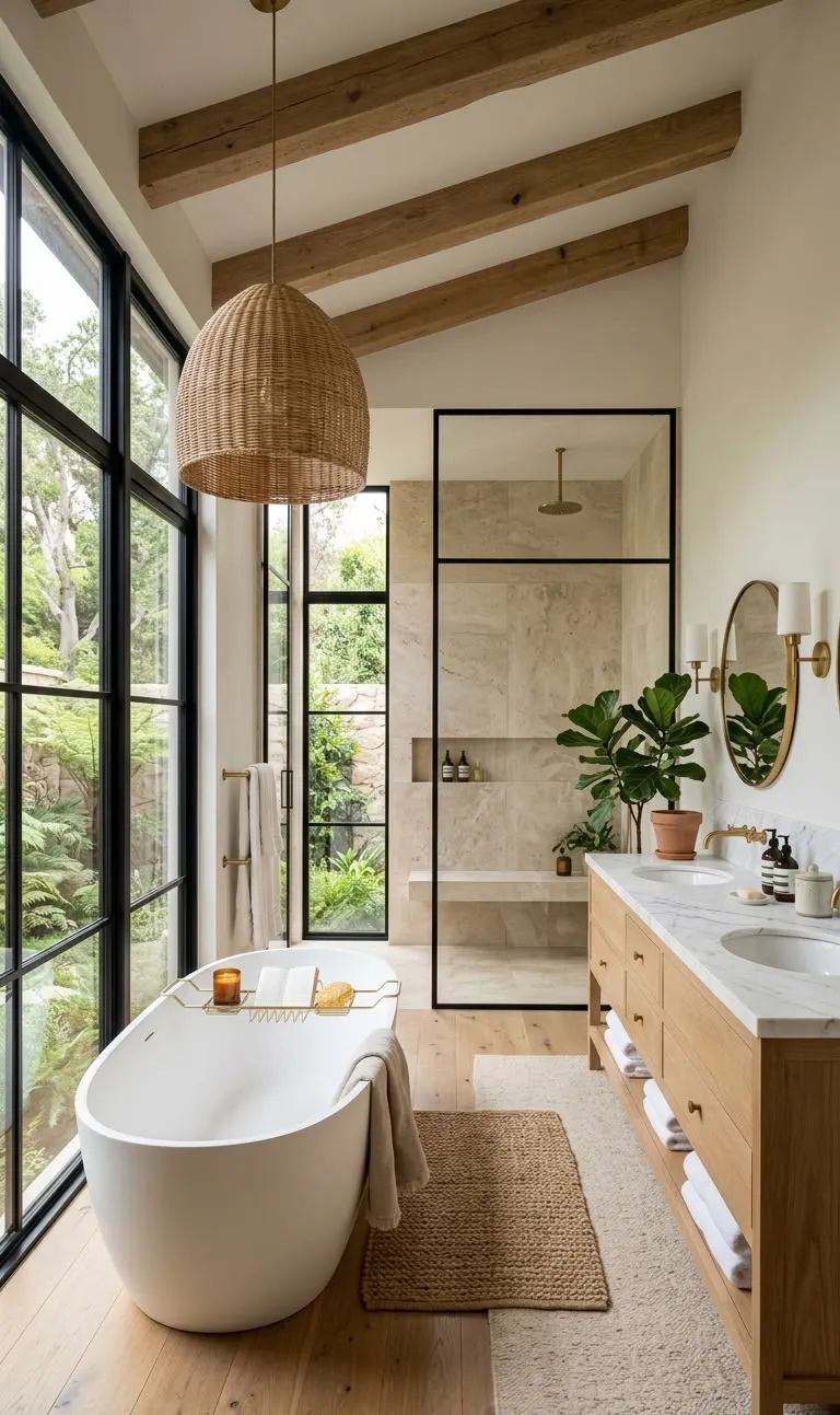 Dark Marble & Gold Shower