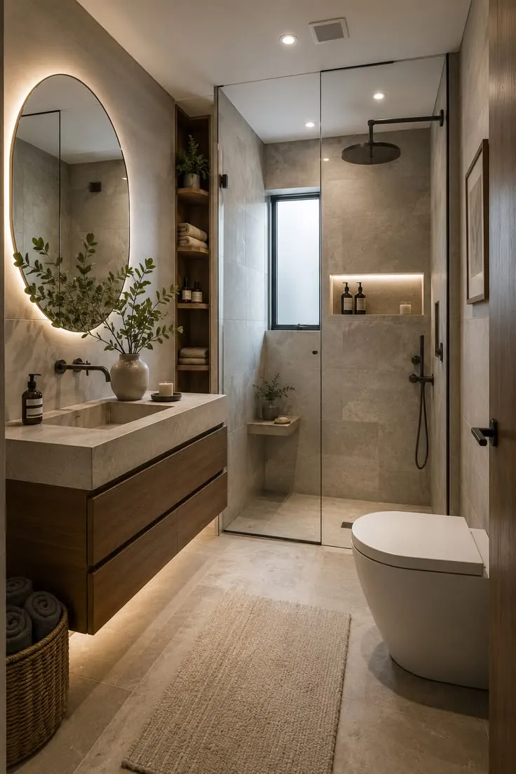 Backlit Double Vanity