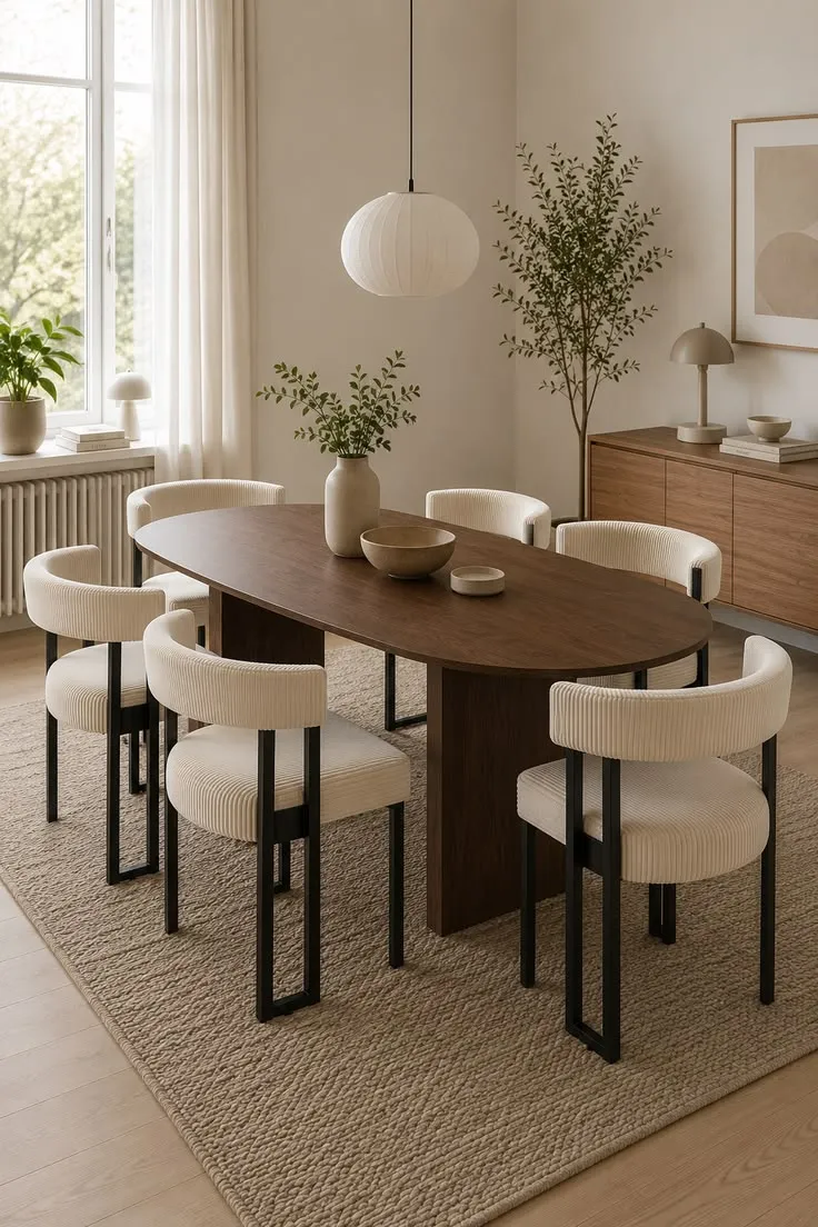 Oval Dark Wood Dining