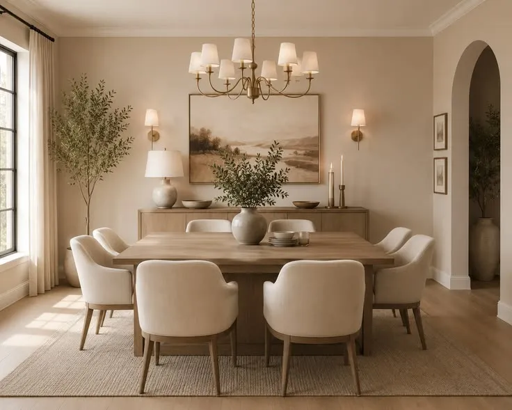 Square Table & Landscape Art