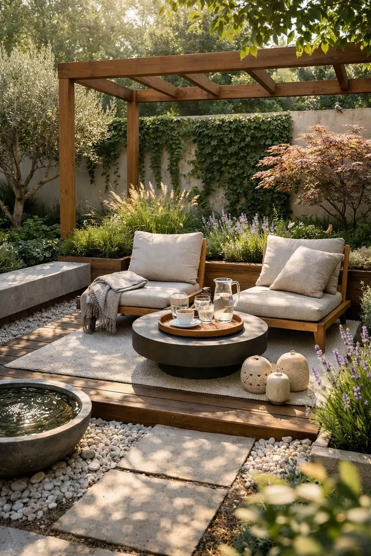 Rustic Pergola Seating