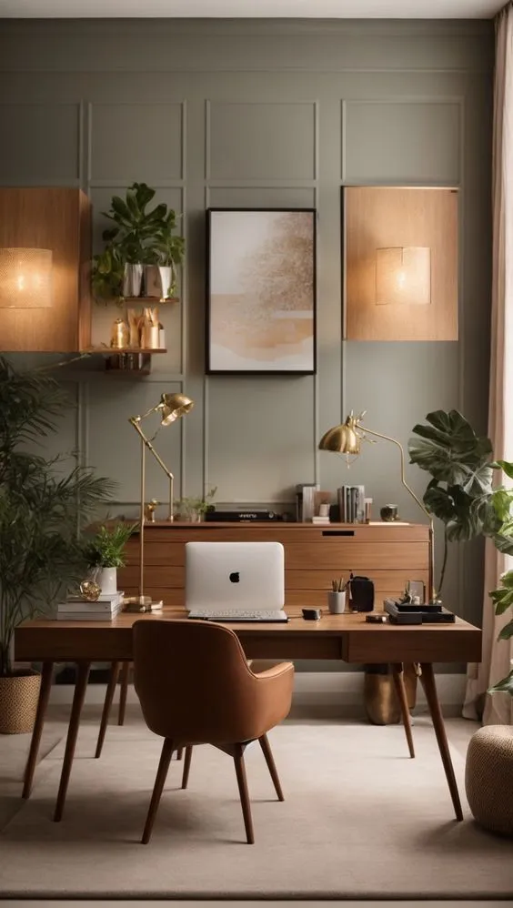 Sage Green Panel Office