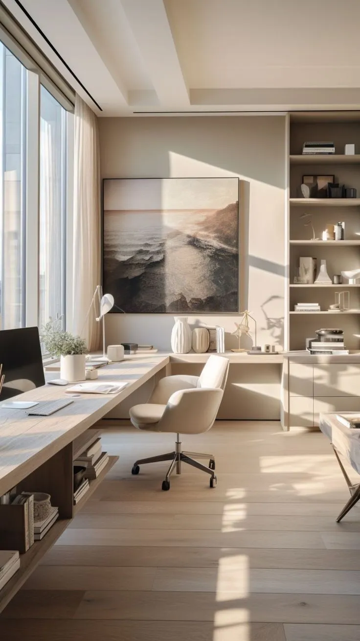 Window-Facing Minimalist Office