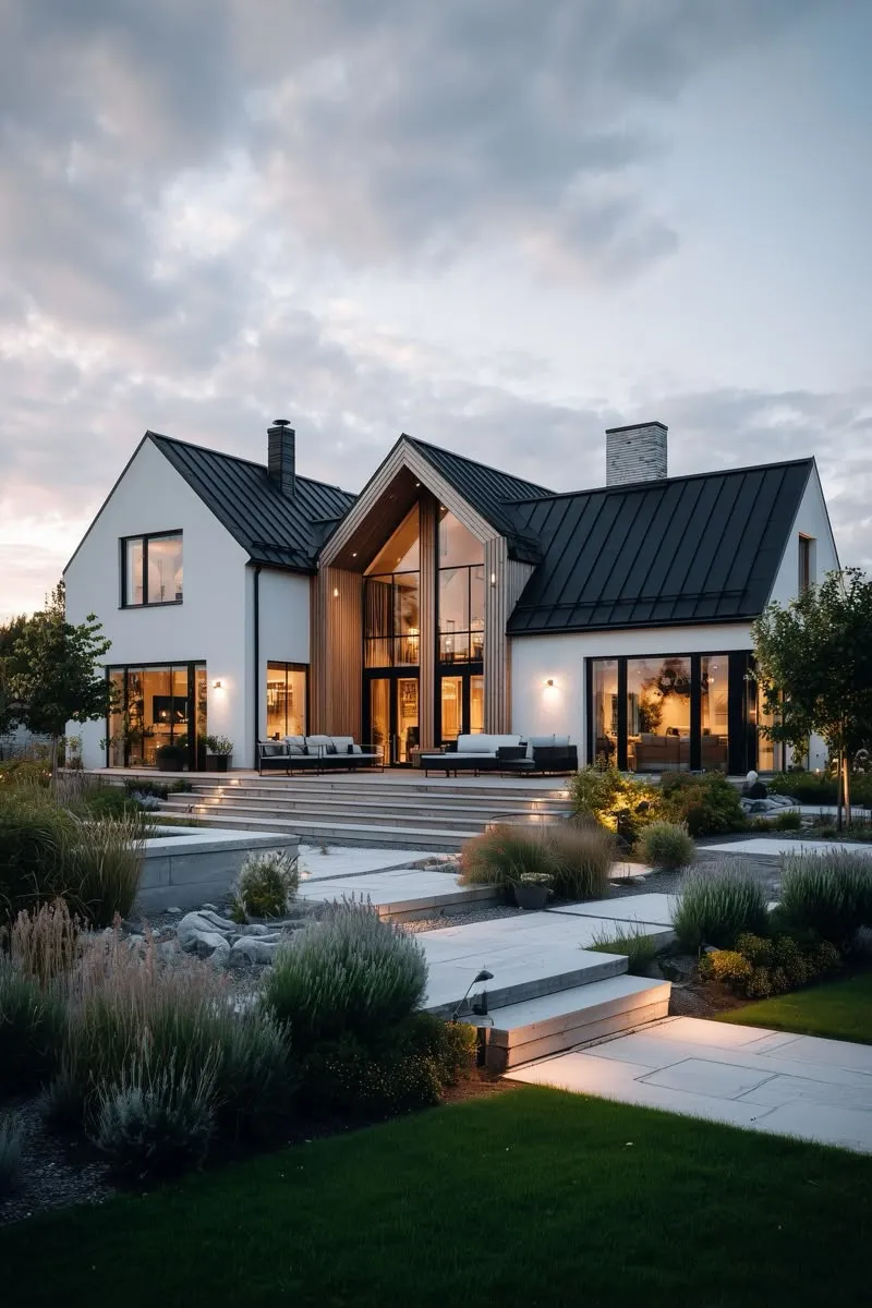 Multi-Gabled Backyard