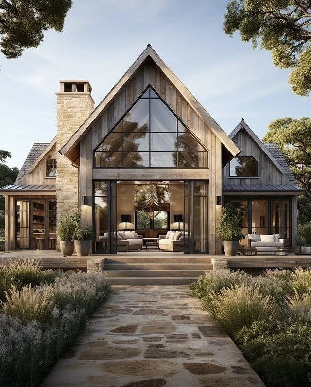 Glass Gable & Stone Path