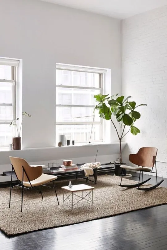 Minimalist Scandinavian Living Room with Large Windows