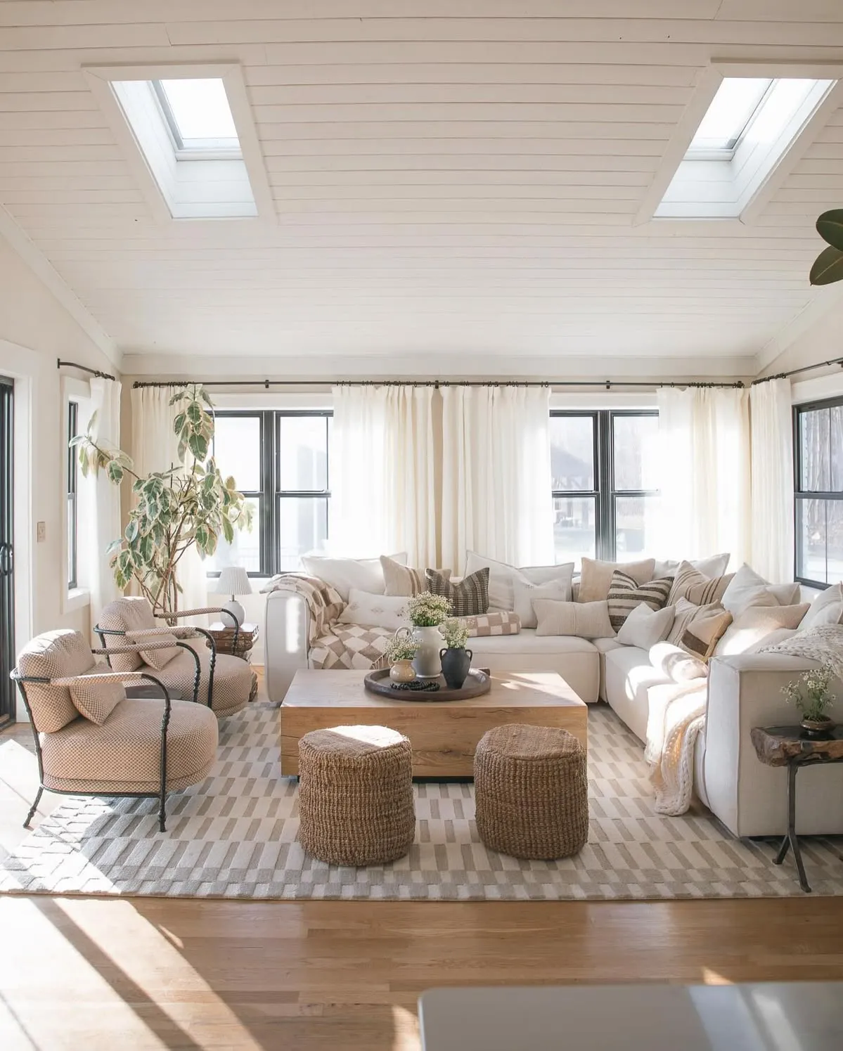 Warm Traditional Living Room with Layered Textures