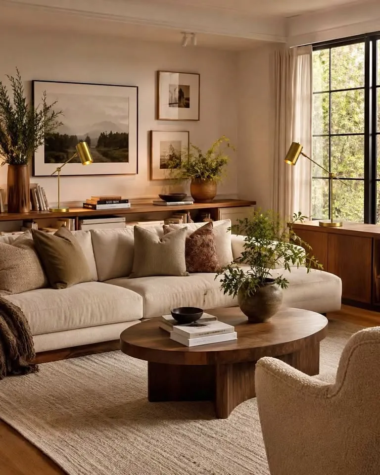 Formal Traditional Living Room with Green Velvet Sofa