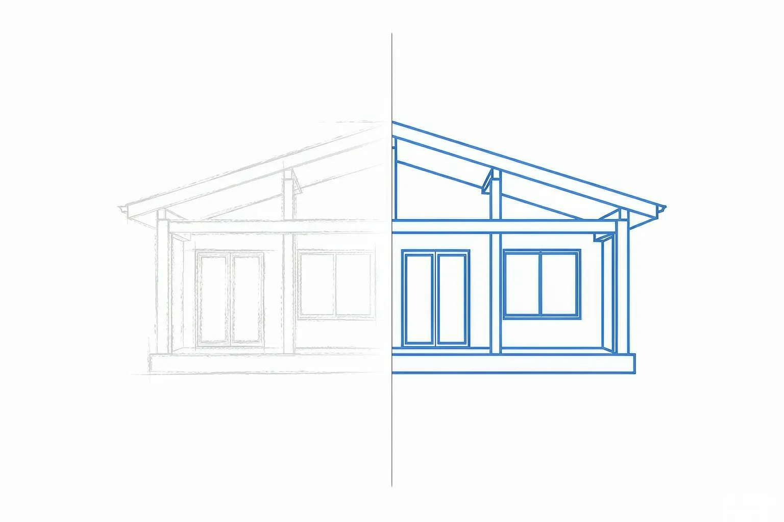 Side-by-side preview of a raster JPG and converted DWG drawing