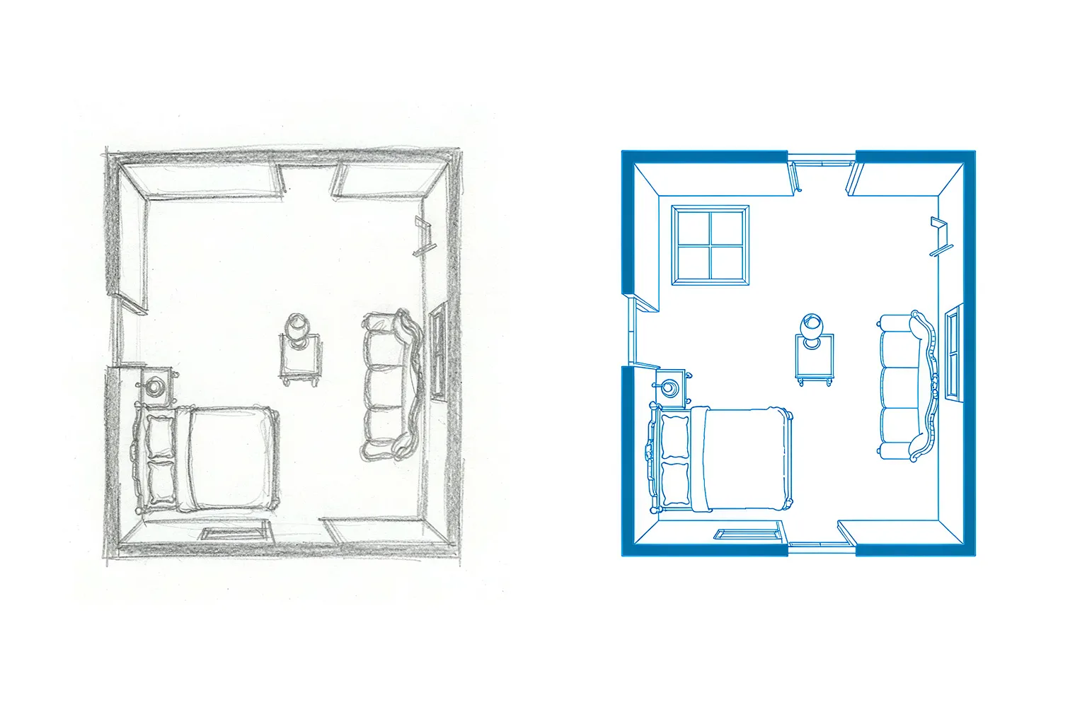Hand-drawn sketch converted into a precise AutoCAD DWG file