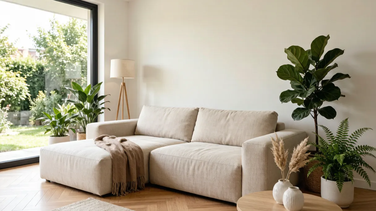 A living room shown from a realistic interior perspective